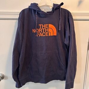 The North Face Mens Navy Blue Orange Drew Peak Hoodie Sweatshirt Outdoor Grunge